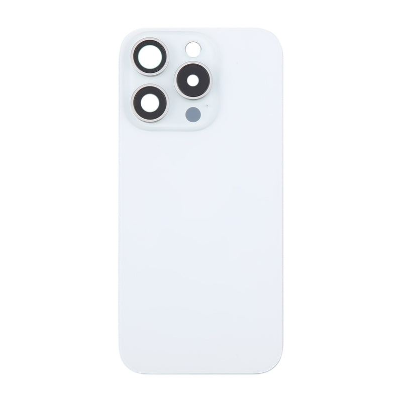 Batterij cover en Back Camera Lens en Bezel met Magnetische Ring, Metalen Plaat, Draadloze Lader Chip en Flitslicht voor iPhone 16 Pro Wit Titanium Origineel