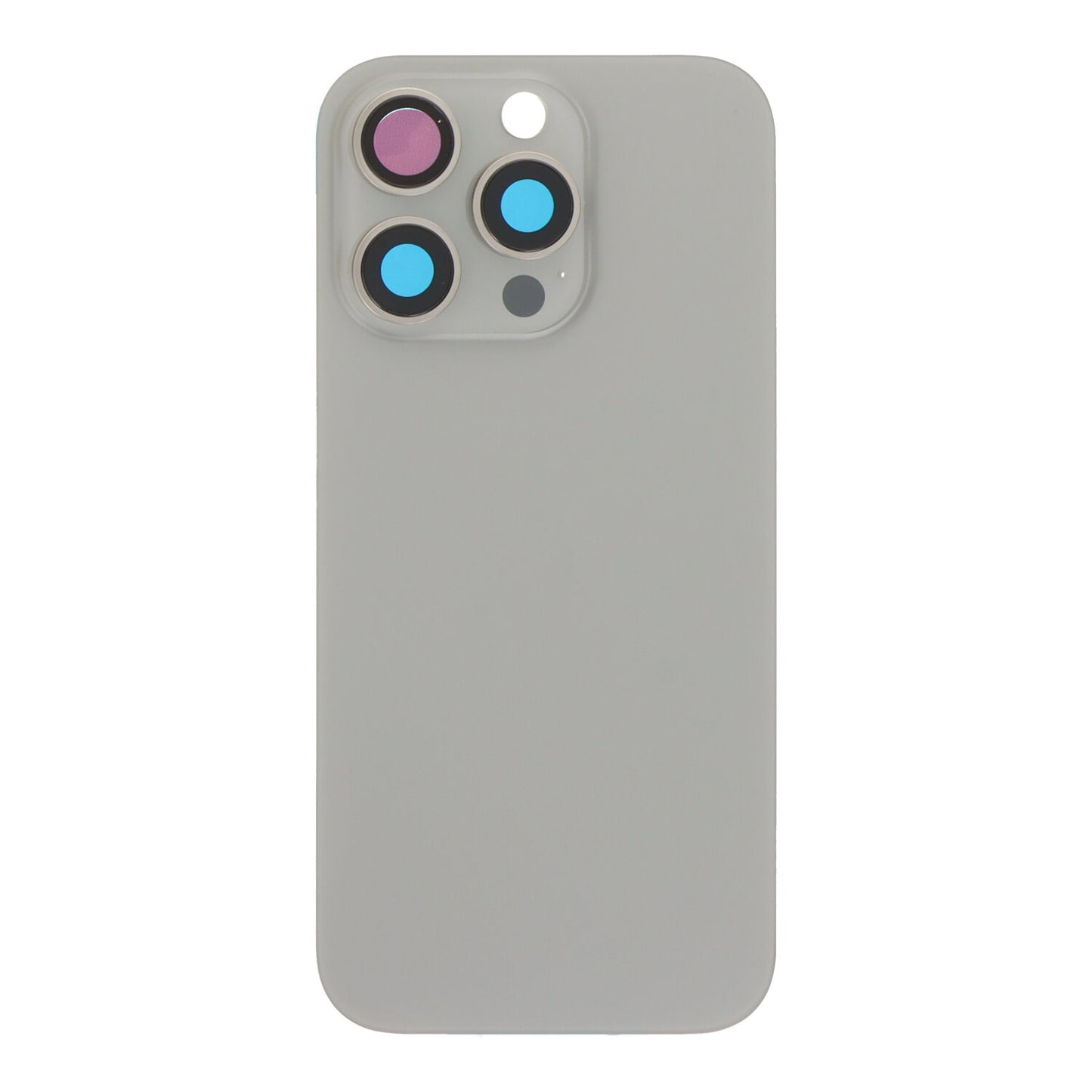 Batterij cover en back camera lens en bezel met magnetisme ring, metalen plaat, draadloze oplader chip en flitser voor iPhone 16 Pro Natural Titanium Origineel