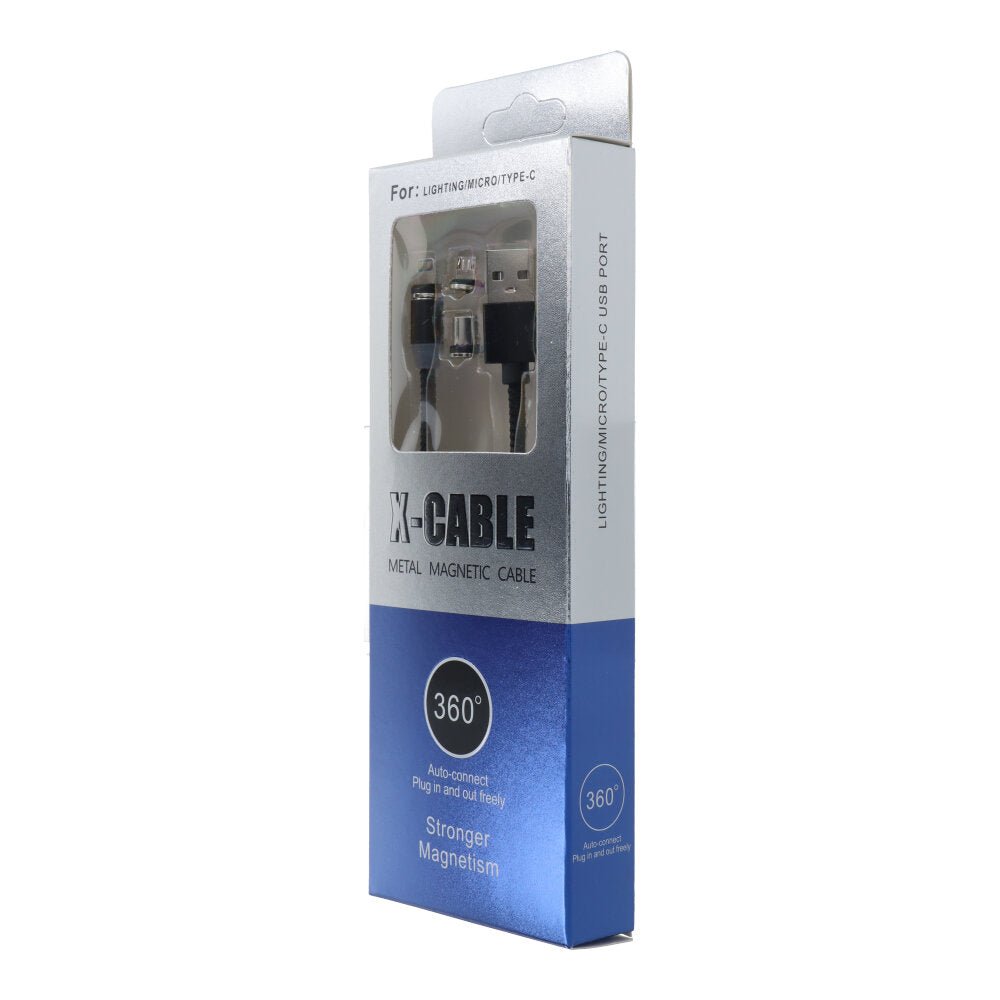 3 in 1 USB - C/Lightning/Micro poorten 2M magnetische datakabel zwart