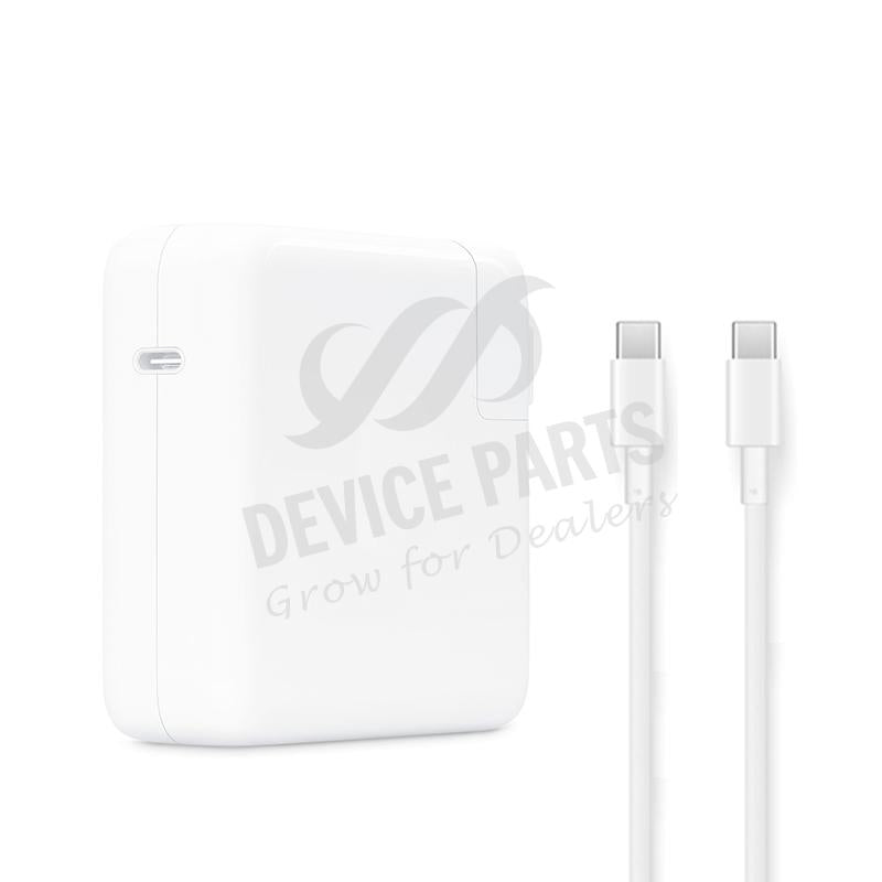 30W oplader met 1M dual USB - C kabel voor Macbook A1369/A1932 HQ wit zonder logo AU stekker