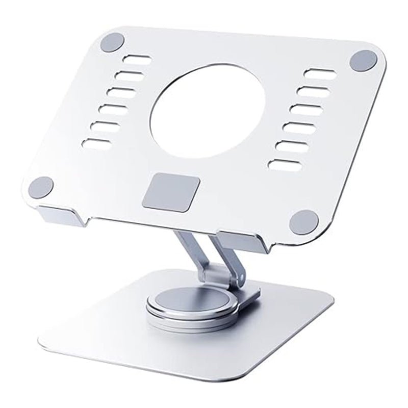 360° draaibare opvouwbare aluminium tablethouder voor tablets binnen 4 - 14 inch zilver