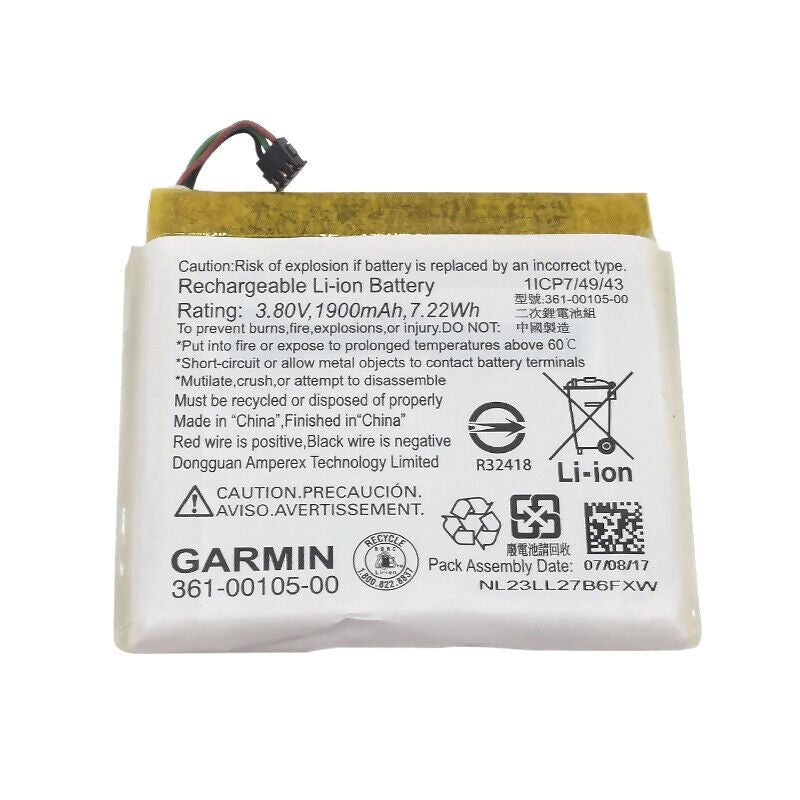 361 - 00105 - 00 1900mAh batterij + batterij plaklaag voor Garmin Edge 1030 OEM