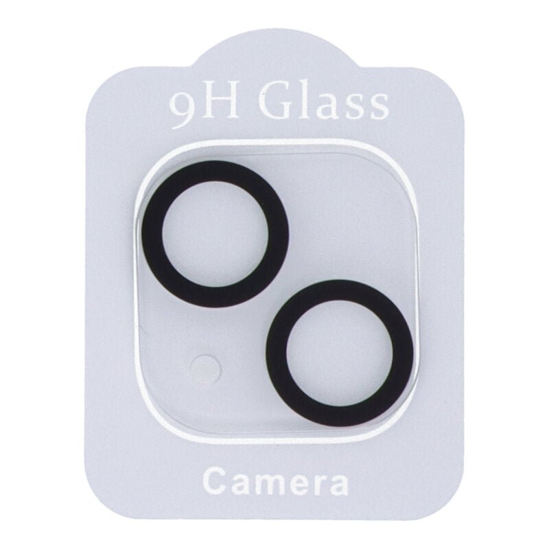 3D Silk Screen achtercamera tempered glass film voor iPhone 13/13 Mini zwart