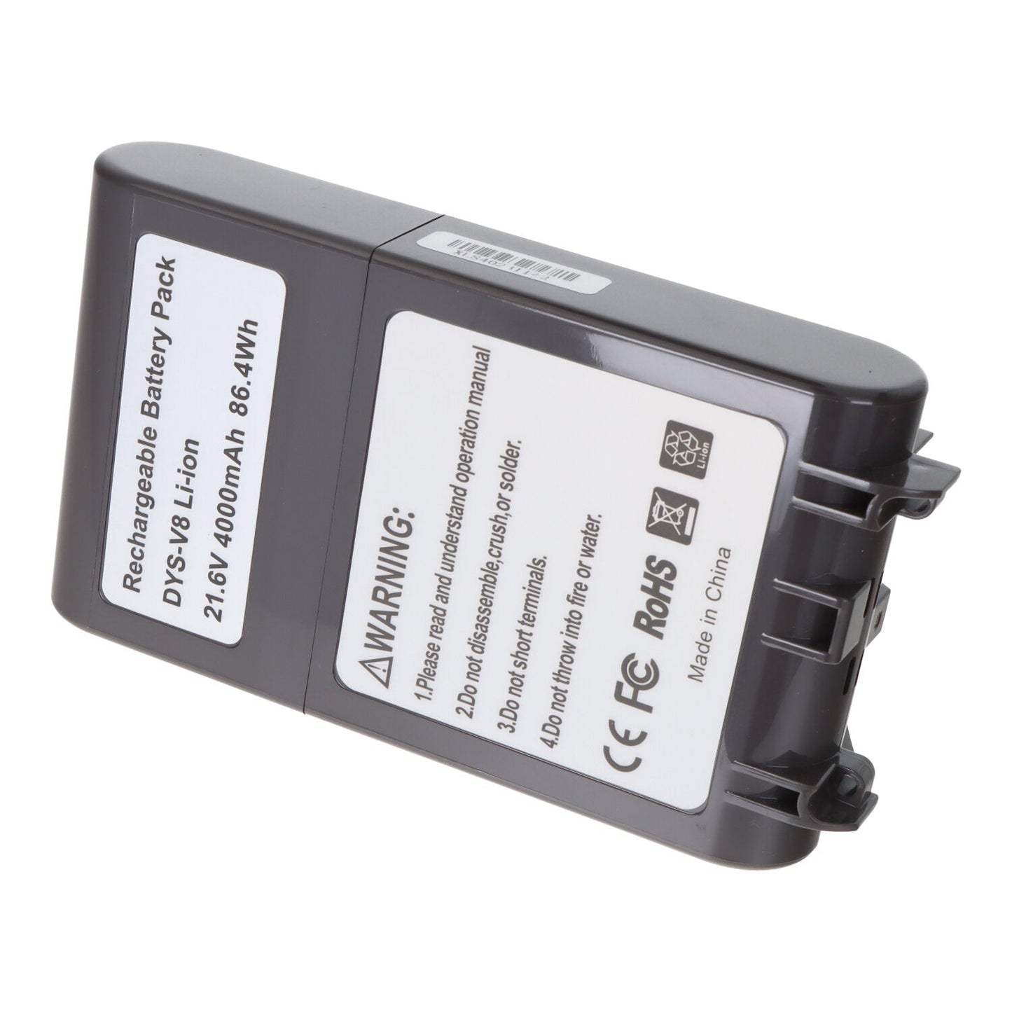 4000mAh 4.0Ah/21.6V batterij voor Dyson V8 OEM zonder logo