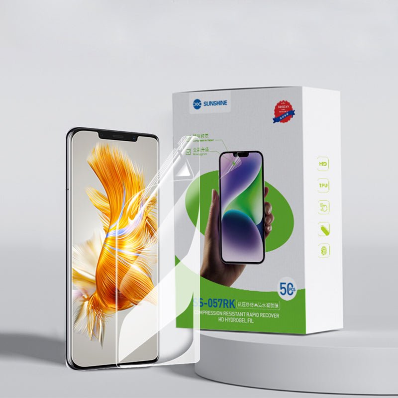 50 stuks SUNSHINE SS - 057RK anti - stress instant repair high - definition hydrogel film voor gebogen scherm smartphone