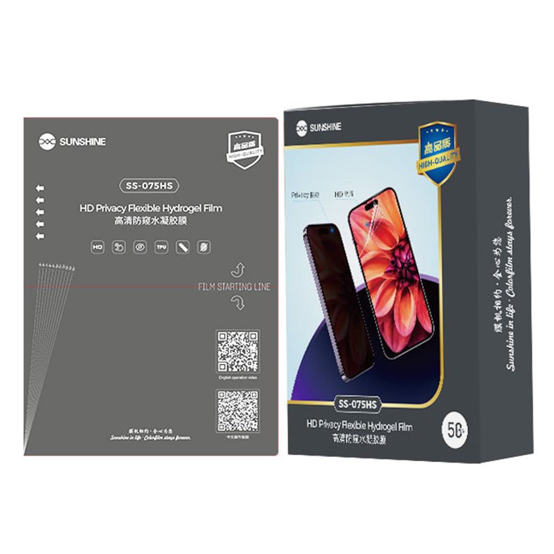 50 stuks SUNSHINE SS - 075HS HD Privacy Hydrogel Film voor Mobiele Telefoon