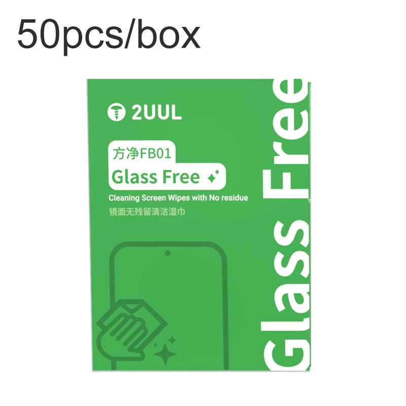 50 stuks/doos 2UUL FB01 glasvrije schoonmaak doekjes zonder residu