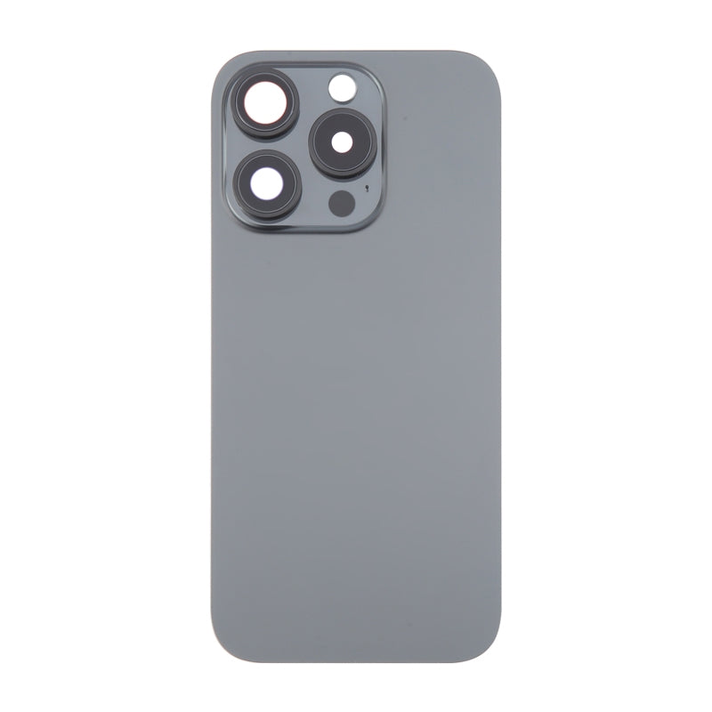 Batterij cover en back camera lens en bezel met magneetring metalen plaat draadloze oplader chip en flitslicht voor iPhone 16 Pro Black Titanium Origineel