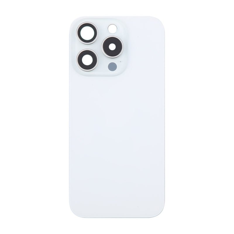 Batterij cover + Back Camera Lens en Bezel met Magnetism Ring+Metalen Plaat+Draadloze Oplader Chip+Flash Light voor iPhone 16 Pro White Titanium OEM