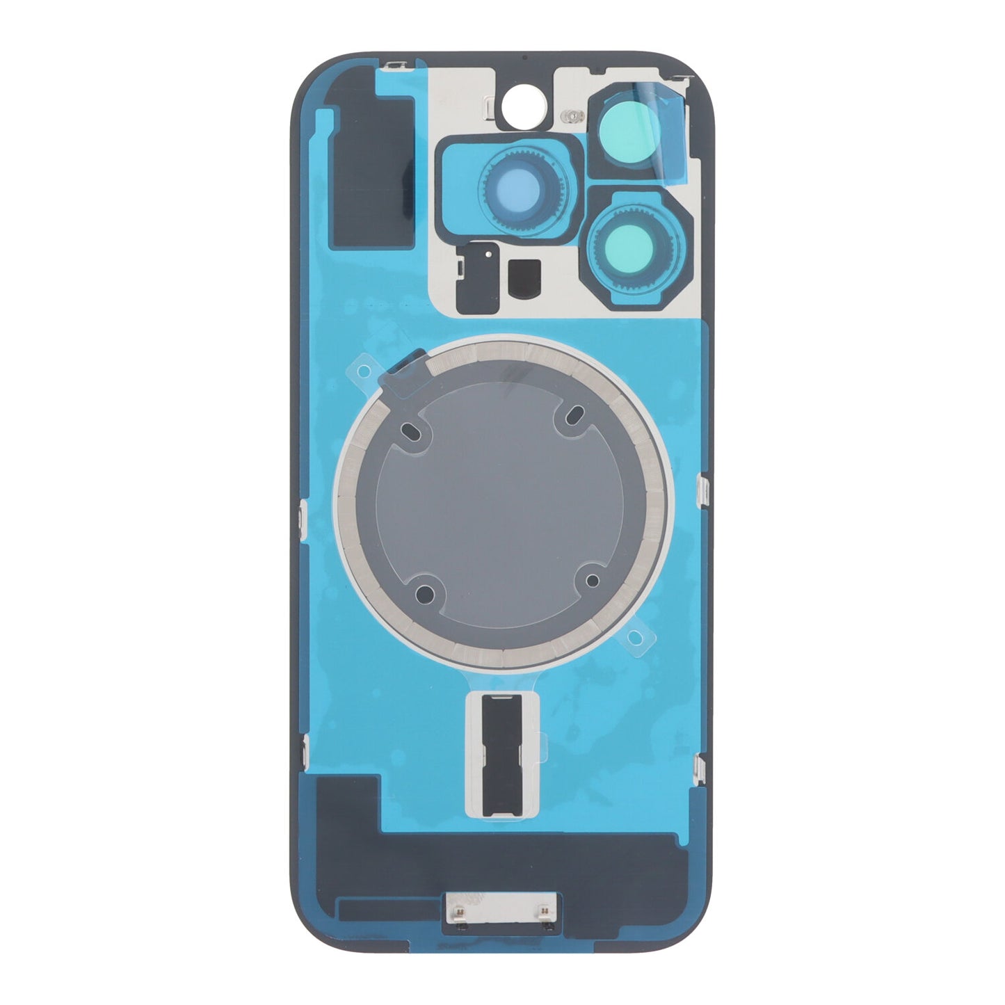 Batterij cover en back camera lens en bezel met magneetring en metalen plaat voor iPhone 16 Pro Natural Titanium HQ