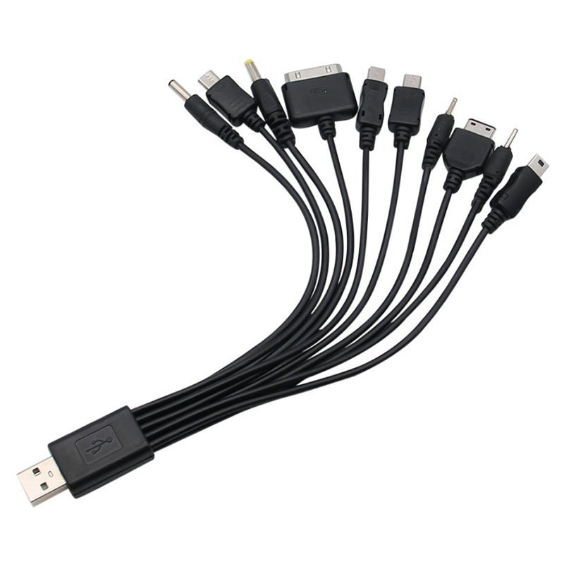 0.5M 10 in 1 universele USB multi - oplaadkabel zwart