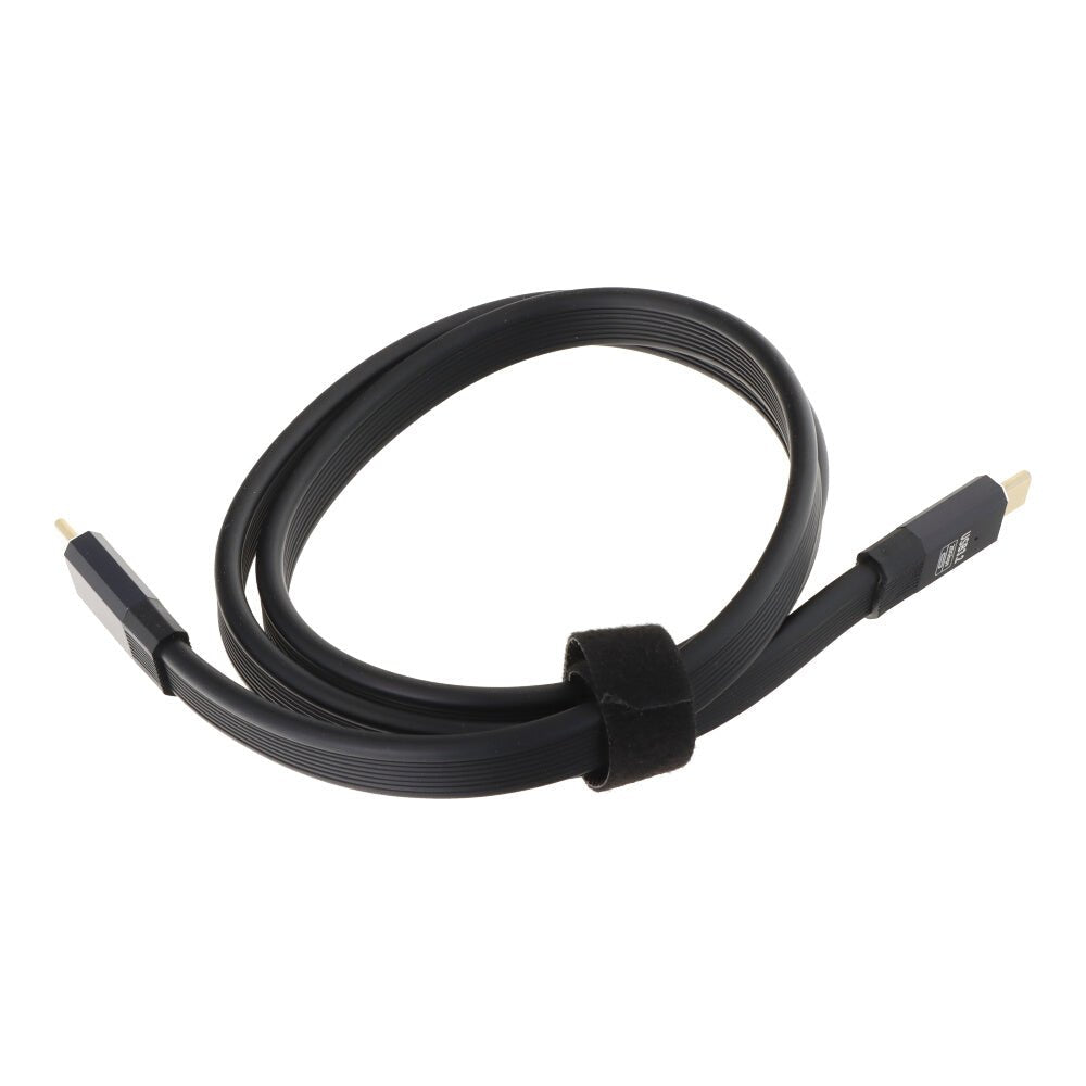 0.8M 100W 20Gbps 8K 60Hz USB 3.2 USB - C Male naar USB - C Male snel oplaad platte kabel voor iPhone 15 Series/Laptop/Tablet zwart