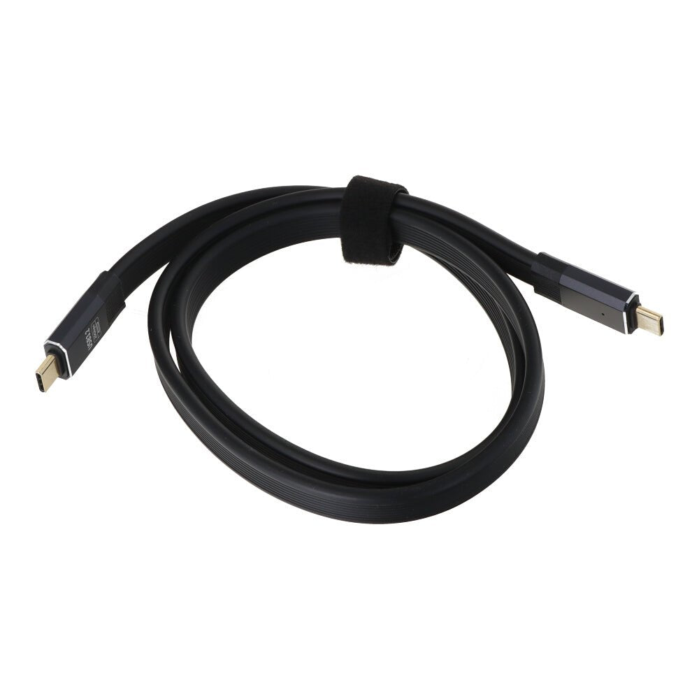 0.8M 100W 20Gbps 8K 60Hz USB 3.2 USB - C Male naar USB - C Male snel oplaad platte kabel voor iPhone 15 Series/Laptop/Tablet zwart