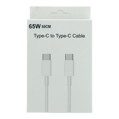 0.8M 65W USB - C naar USB - C opladen Data Kabel met verpakking Wit HQ