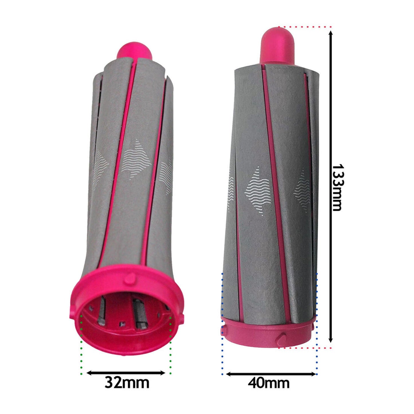 1 paar 40mm korte haarrollers voor Dyson Airwrap Styler Rose Red HQ