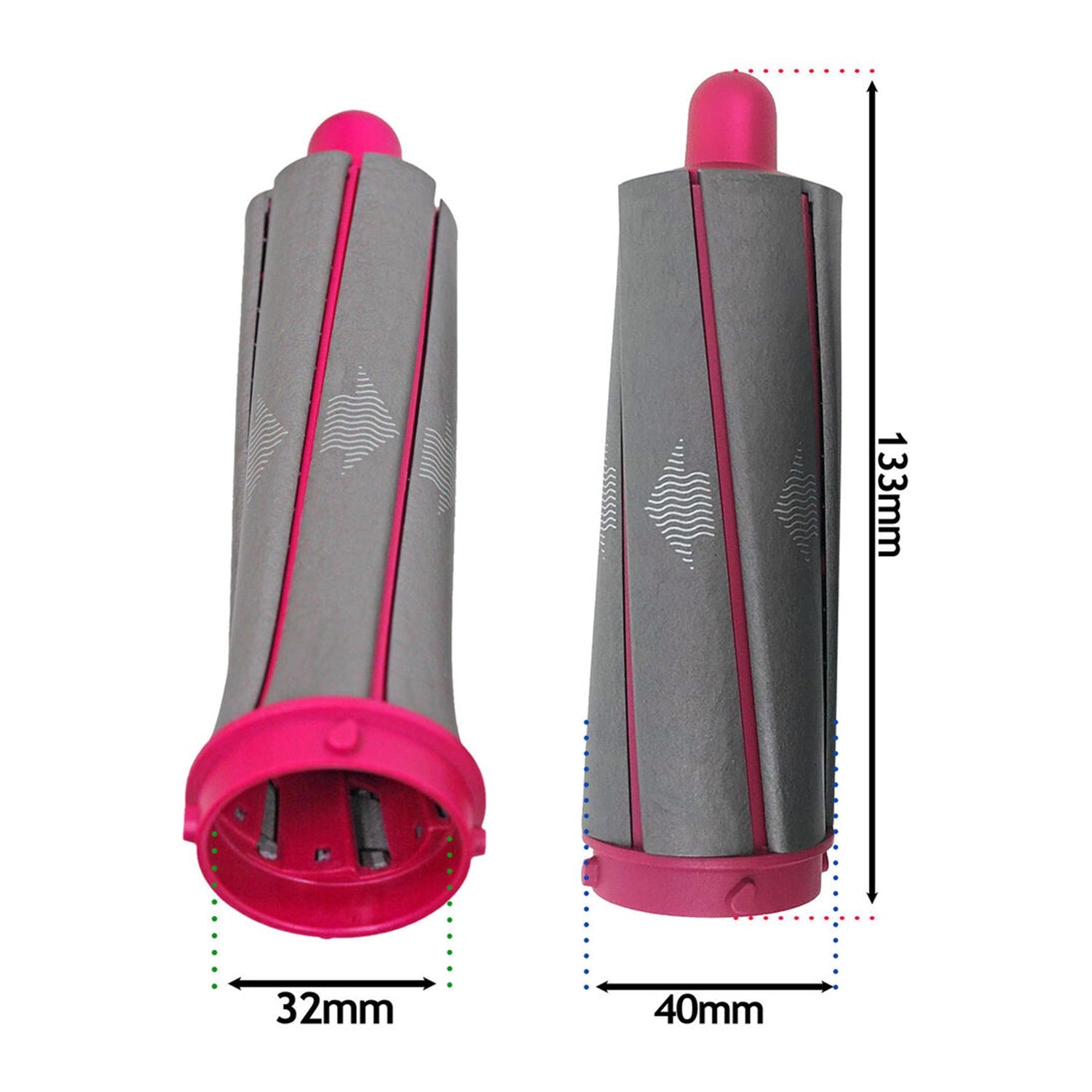 1 paar 40mm korte haarrollers voor Dyson Airwrap Styler Rose Red HQ