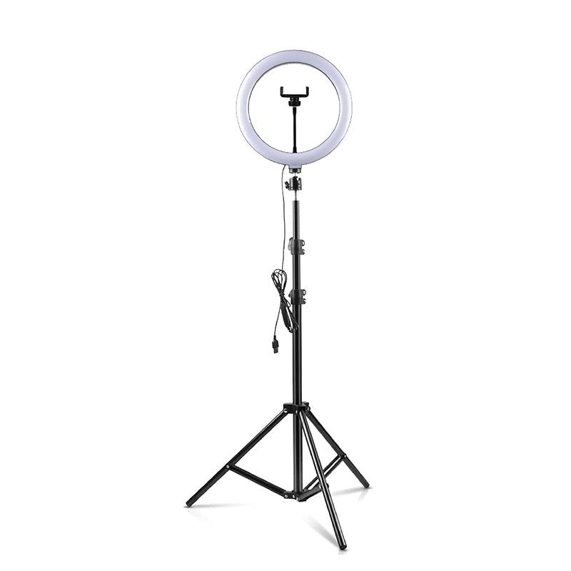 10 inch ring light met 55 cm opvouwbare statief selfie stick zwart - OEM Spares