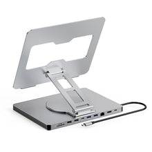 10 - poorten laptop docking station met 360 graden draaibare aluminium standaard RJ45 versie