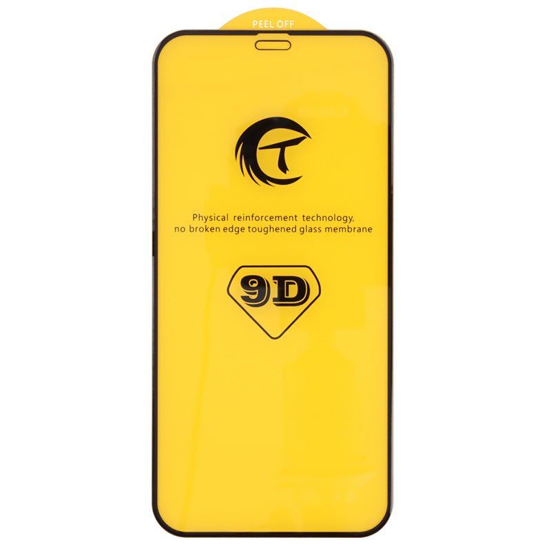 10 stuks 9D full display tempered glass screen protector voor iPhone 15 Plus zwart