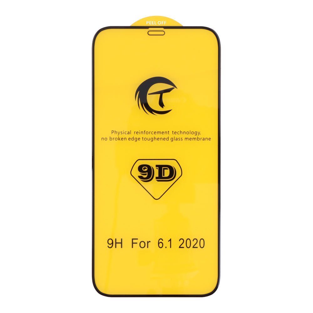 10 stuks 9D full screen tempered glass screenprotector voor iPhone 12/12 Pro zwart