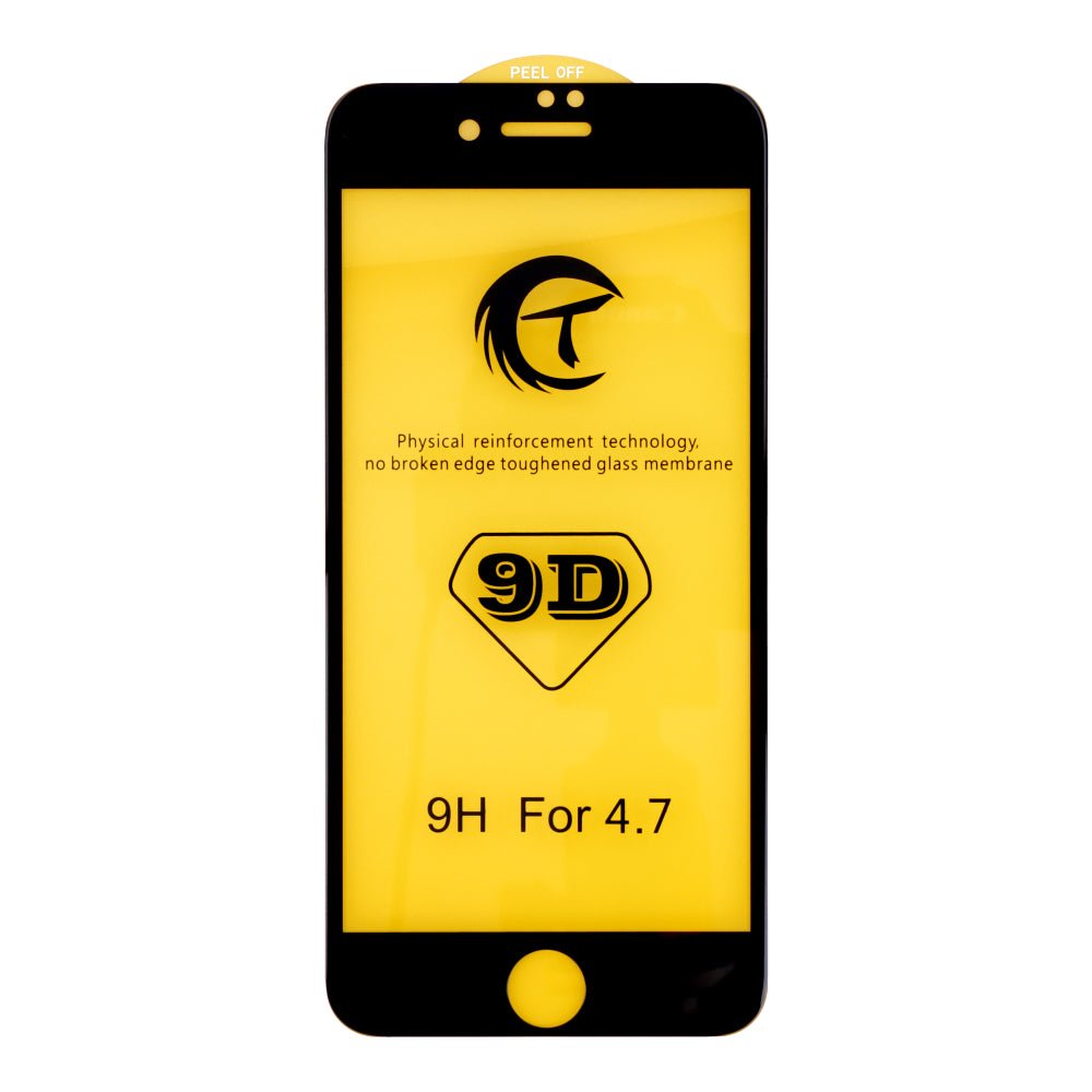 10 stuks 9D volledig scherm tempered glass screen protector voor iPhone 7/8 zwart