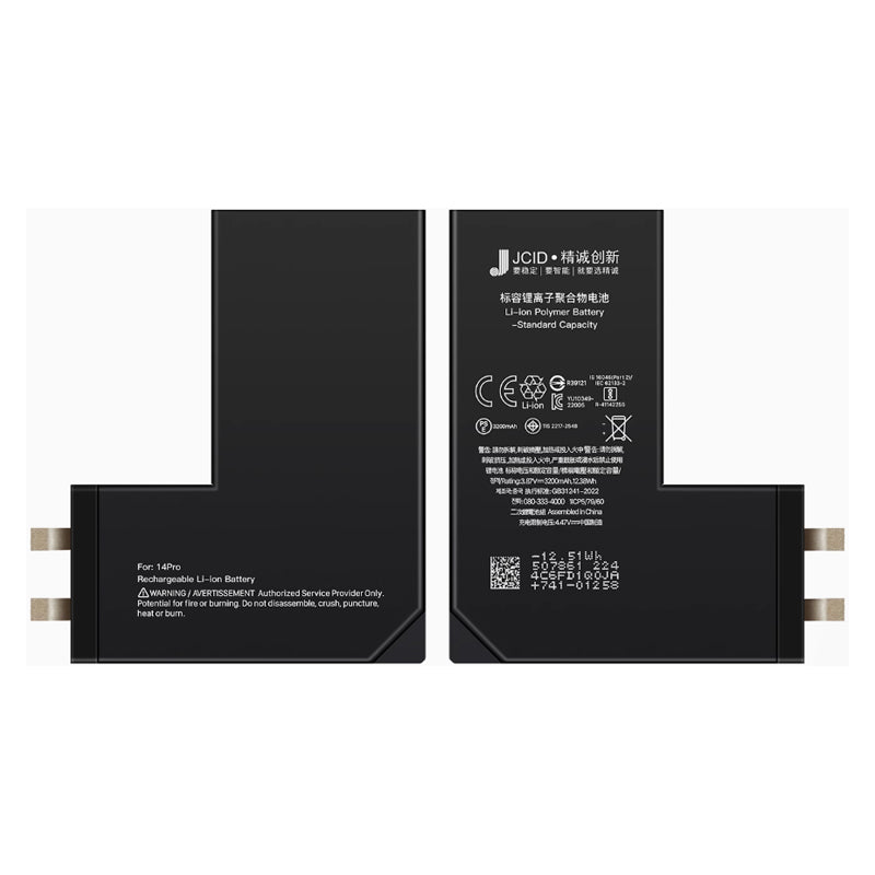 10 stuks JC 3200mAh Batterij Cel + Batterij Plaklaag voor iPhone 14 Pro Standaard Capaciteit Versie OEM