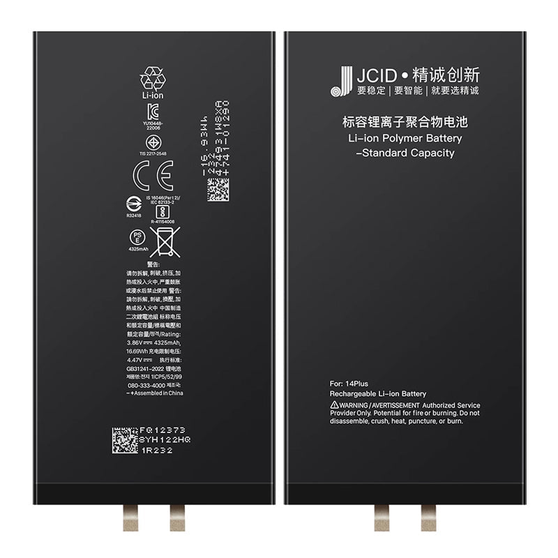 10 stuks JC 4323mAh batterijcel + batterij plaklaag voor iPhone 14 Plus standaard capaciteit versie OEM
