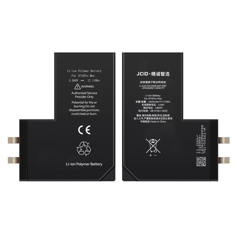 10 stuks JC 4441mAh batterij cel + batterij plaklaag voor iPhone 15 Pro Max standaard capaciteit versie OEM