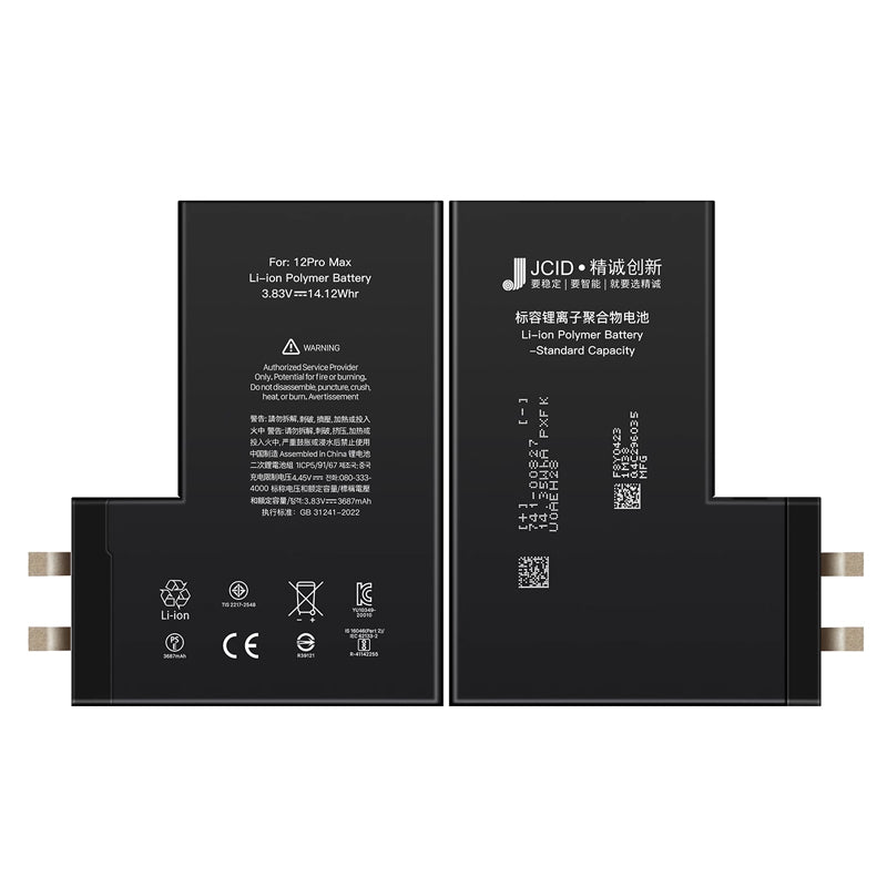 10 stuks JC A2466 3687mAh batterijcel + batterij plaklaag voor iPhone 12 Pro Max standaardcapaciteit versie OEM