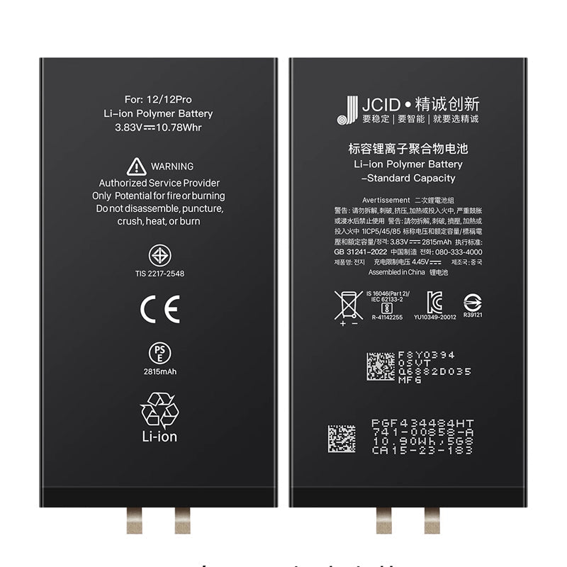 10 stuks JC A2479 2815mAh batterijcel + batterij plaklaag voor iPhone 12/12 Pro standaard capaciteit versie OEM
