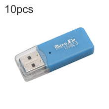 10 stuks Micro SD T - Flash geheugenkaart USB2.0 kaartlezer adapter blauw