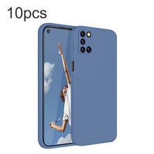 10 stuks volledig effen kleur vloeibaar siliconen hoesje voor Oppo A72 4G CPH2067 Blauw
