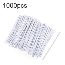 1000 stuks 0.3*0.1*8cm enkele kern elektrolytisch verzinkt kunststof gecoate ijzerdraad twist tie wit