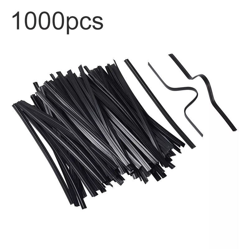 1000 stuks 0.3*0.1*8cm enkelkern elektrogegalvaniseerd met plastic gecoat ijzerdraad twist tie zwart