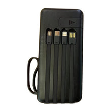 10000mAh 22.5W draagbare digitale display snellader powerbank met ingebouwde micro/USB - C/Lightning/USB kabels zwart