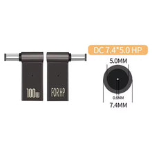 100W USB - C (Female) naar 7.4*5.0mm (Male) Snelle oplader voor HP Laptop