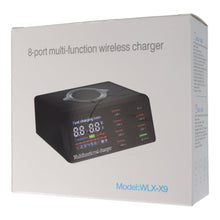 100W USB hub 8 poort QC 3.0 PD draadloos snel laadstation met digitaal display EU adapter - OEM Spares