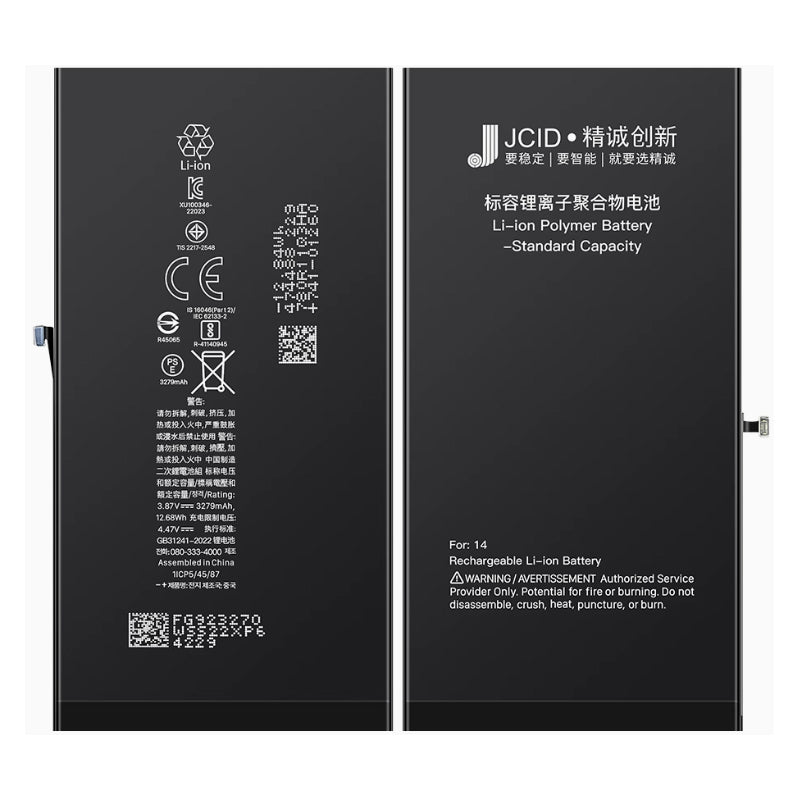 10st JC 3279mAh batterij + batterij plaklaag voor iPhone 14 geen pop - ups decode versie OEM