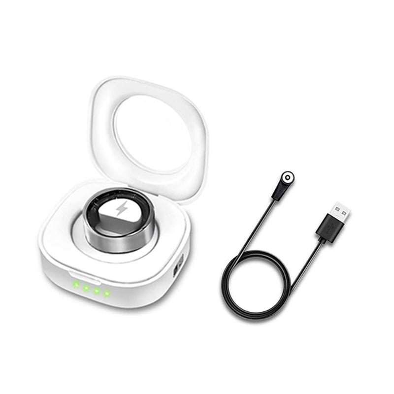 11 smart health monitoring ring met oplaadcase zilver