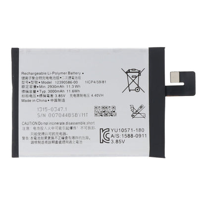 12390586 - 00 3000mAh batterij + batterij plaklaag voor Sony Xperia 10 Plus/XA3 Ultra OEM