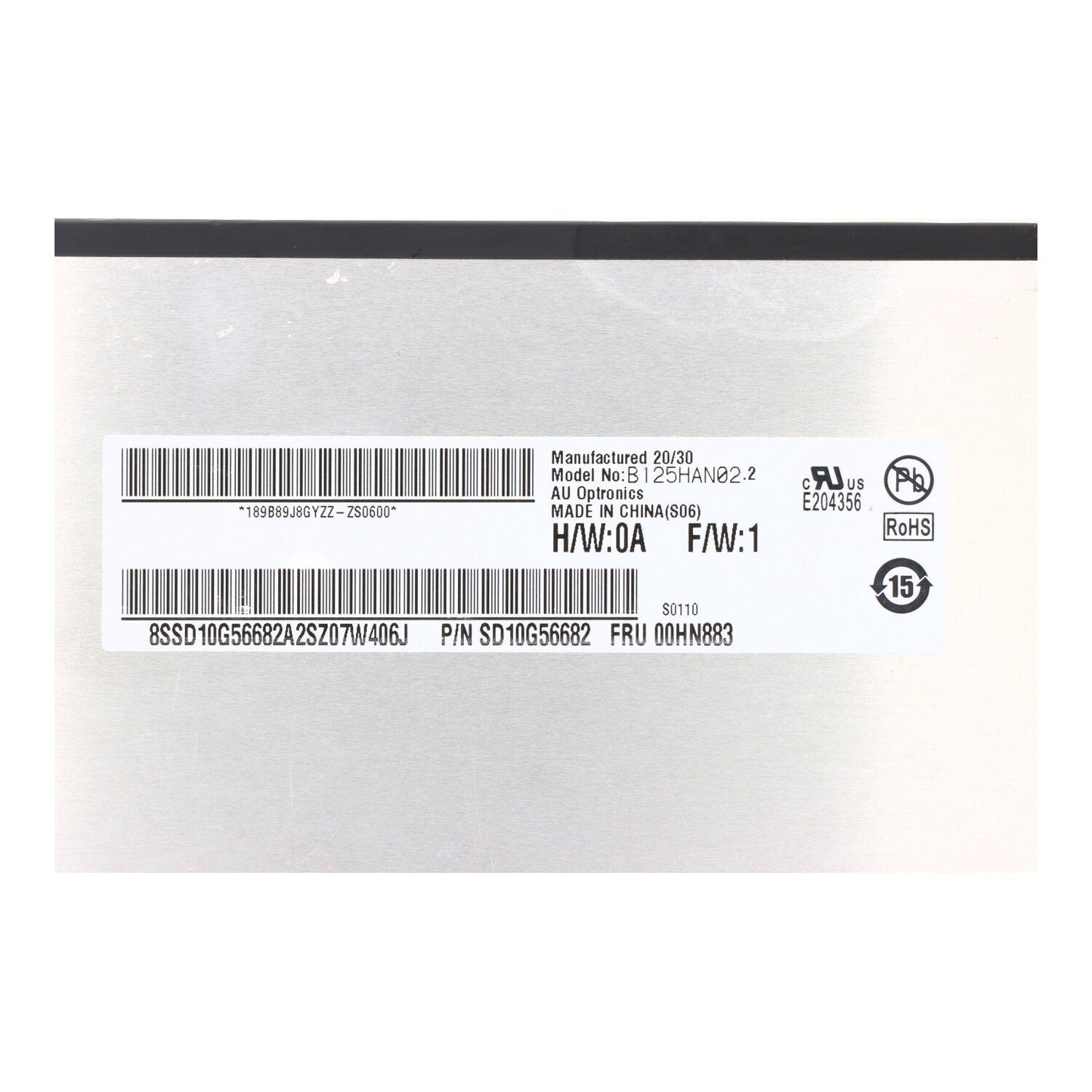 12.5 Inch B125HAN02.2 LCD Display Mat 1920*1080 Origineel 30Pin