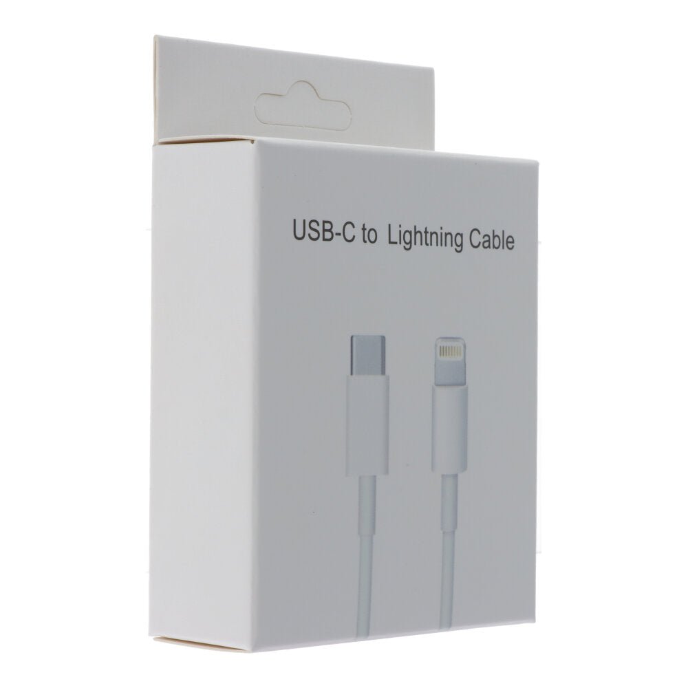 12IC 1M 28W USB - C naar Lightning kabel met verpakking voor iPhone 11 - 14 Pro Max Wit HQ