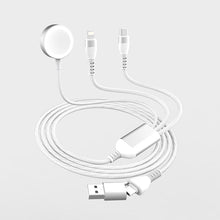 1,2M 100W USB - C+USB naar iWatch+Lightning+USB - C 3 in 2 snel - oplaad datakabel 4 in 1 snel - oplaad datakabel Zwart