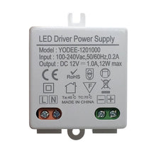 12V/1.0A/12W LED - verlichtings transformator DC adapter 42*40*20mm