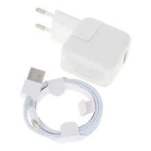 12W USB oplader met Lightning kabel zonder logo voor iPad wit EU stekker
