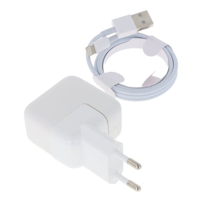 12W USB oplader met Lightning kabel zonder logo voor iPad wit EU stekker