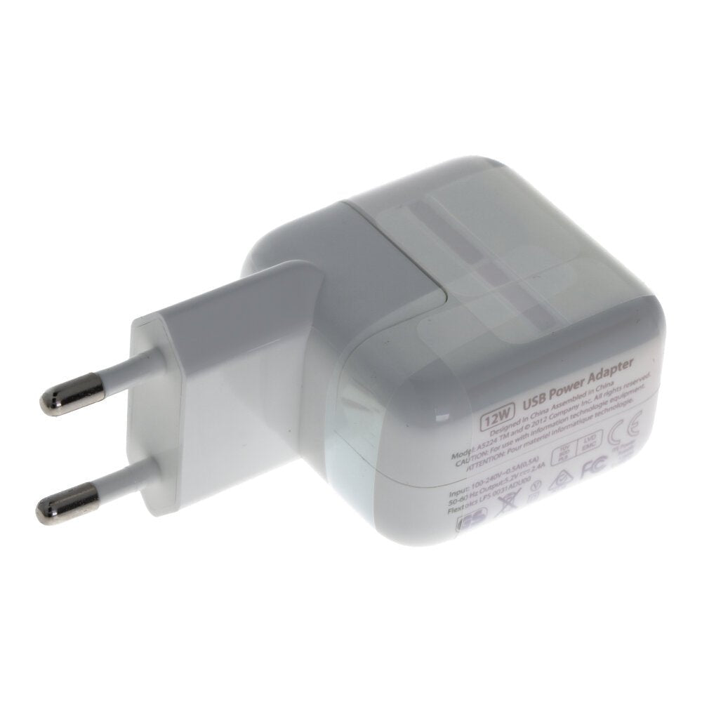 12W USB oplader zonder logo voor iPad wit EU stekker - OEM Spares