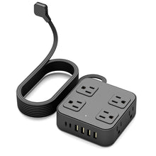 14 in 1 AC*8+USB*4+USB - C*2 stekkerdoos US adapter zwart