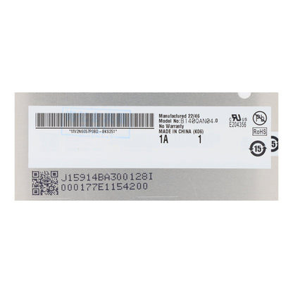 14.0 Inch B140QAN04.0 LCD Display Non - Touch 2880x1800 Origineel