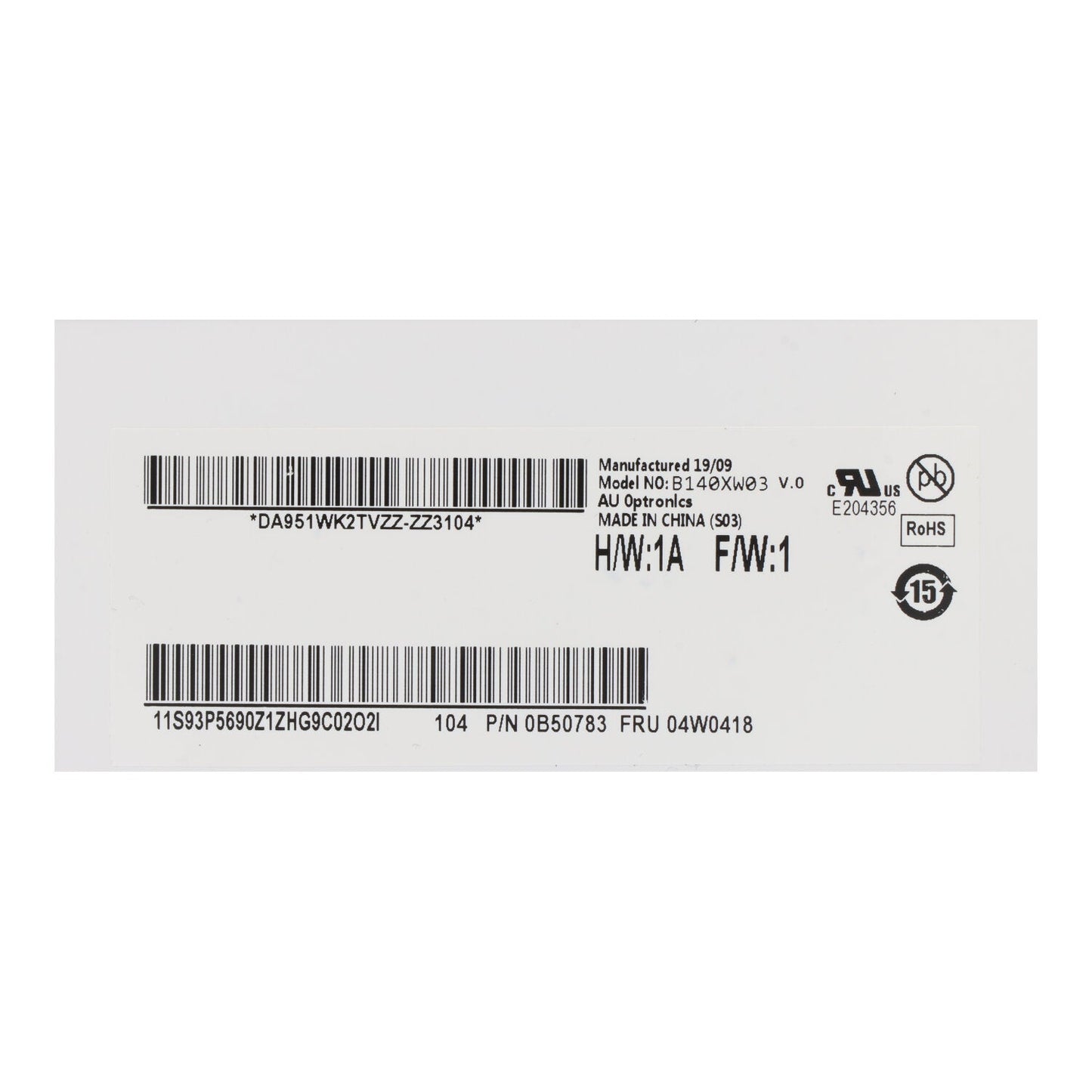 14.0 inch B140XW03 - V0 LCD scherm niet - touch glanzend 1366*768 60Hz Origineel LVDS 40Pin